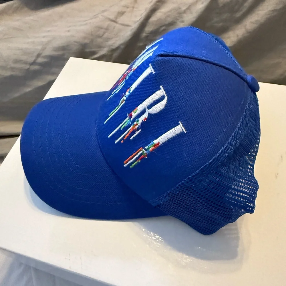Amiri Blue Trucker hat “Paint drip” logo hat
Excellent condition never worn - Picture 2 of 3
